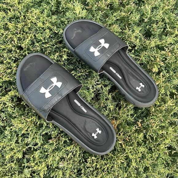 Under Armour Men's Ignite V Slide Size 12 Black Sandals - Picture 3 of 13